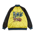 Flaming Youth Bomber Jacket - Yellow Black Graphic Street Coat D10