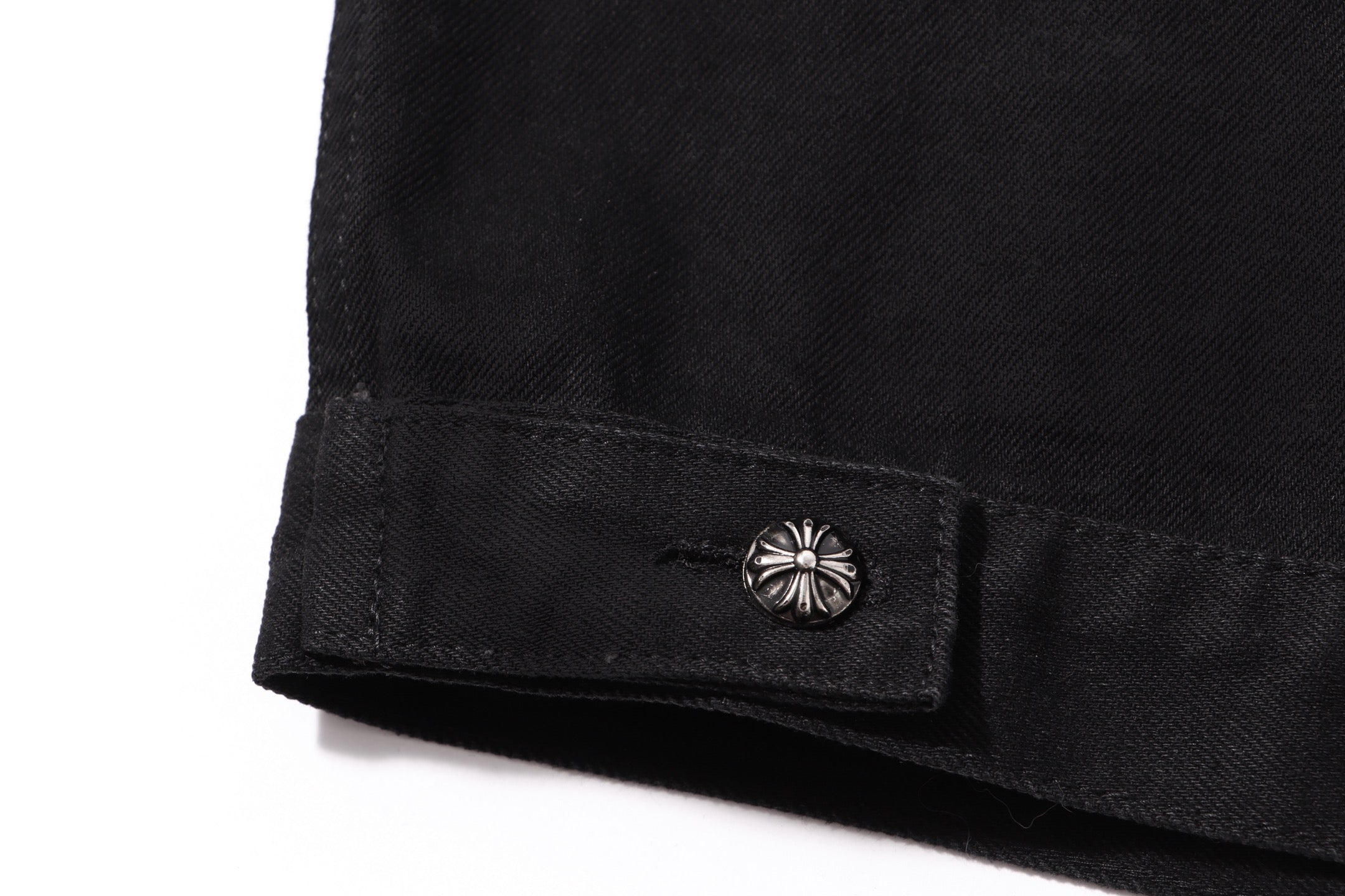 Multi Cross Studded Denim Jacket - Black Gothic Streetwear Coat H49