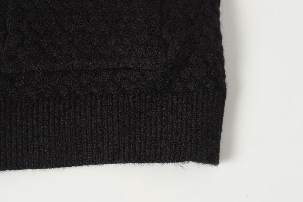 Gothic Cross Knit Cardigan - Black Grey Streetwear Jacket 904